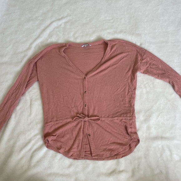 O'Neill Dusty Rose Waffle Button-Down Shirt - Picture 1 of 6